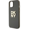 DKNY PU Leather Stack Logo Wrist Strap Case for iPhone 13 Brown - (DKHCP13MPBSWSA)