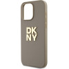 DKNY PU Leather Stack Logo Wrist Strap Case for iPhone 14 Pro Max Beige - (DKHCP14XPBSWSE)