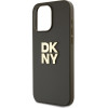 DKNY PU Leather Stack Logo Wrist Strap Case for iPhone 14 Pro Max Brown - (DKHCP14XPBSWSA)