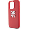 DKNY PU Leather Stack Logo Wrist Strap Case for iPhone 15 Pro Red - (DKHCP15LPBSWSP)