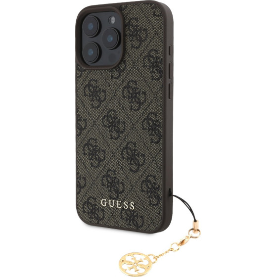 GUESS 4G Charm Case for iPhone 16 Pro Max Tone on Tone Brown - (GUHCP16XGF4GCW)
