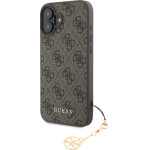 GUESS 4G Charm Case for iPhone 16 Tone on Tone Brown - (GUHCP16SGF4GCW)