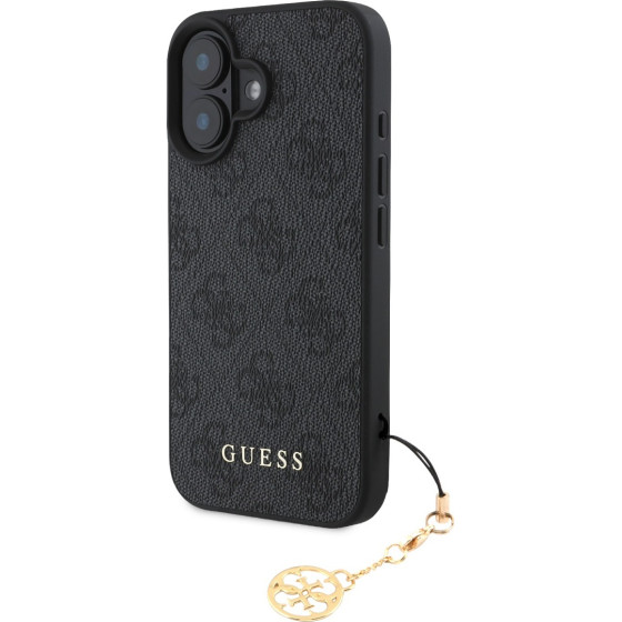 GUESS 4G Charm Case for iPhone 16 Tone on Tone Grey - (GUHCP16SGF4GCK)