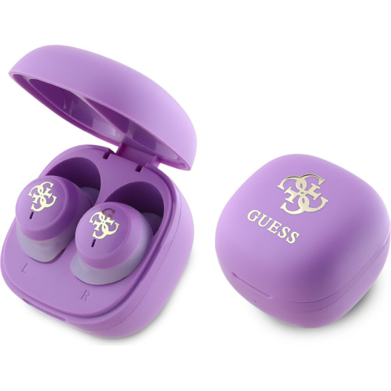 GUESS 4G Logo Mini TWS Wireless Earphones Purple - (GUTWSJ144ESL)