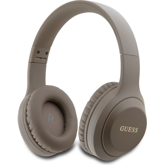 GUESS Classic Silver Logo Wireless Headphone Brown - (GUBHV21SFGSW)