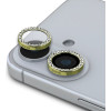 GUESS Fixed Glitter Protective Lens for iPhone 16/16 Plus Gold - (GUCL162SGGD)