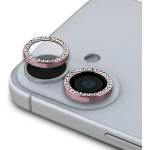 GUESS Fixed Glitter Protective Lens for iPhone 16/16 Plus Pink - (GUCL162SGGP)