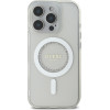 GUESS IML Rhinestones Ring MagSafe Case for iPhone 16 Pro White - (GUHMP16LPFTDTEH)