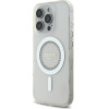 GUESS IML Rhinestones Ring MagSafe Case for iPhone 16 Pro White - (GUHMP16LPFTDTEH)