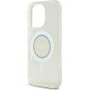 GUESS IML Rhinestones Ring MagSafe Case for iPhone 16 Pro White - (GUHMP16LPFTDTEH)