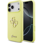 GUESS Liquid Silicone 4G Metal Logo Case for iPhone 17 Pro Max Yellow - (GUHCP17XSC4GLMY)