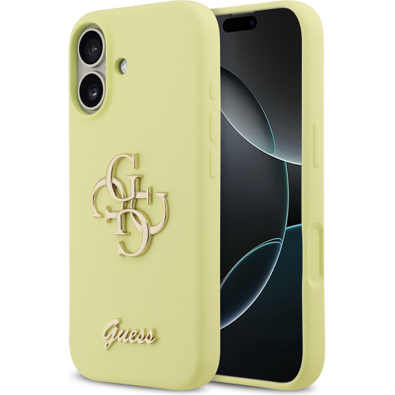 GUESS Liquid Silicone 4G Metal Logo Case for iPhone 17 Yellow - (GUHCP17SSC4GLMY)