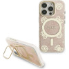 GUESS PC/TPU Electroplated Stand Camera Frame MagSafe Case with Interchangeable Backgrounds for iPhone 16 Pro - (GUBPSBHMP16LF4P05)