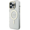 GUESS PC/TPU Electroplated Stand Camera Frame MagSafe Case with Interchangeable Backgrounds for iPhone 16 Pro Max - (GUBPSBHMP16XF4P05)