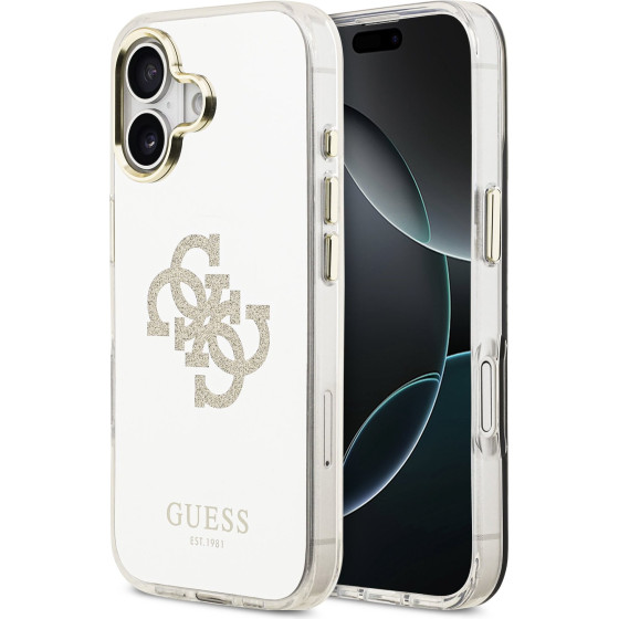 GUESS PC/TPU Mirror 4G Glitter Logo MagSafe Case for iPhone 17 Gold - (GUHMP17SHMR4GDG)