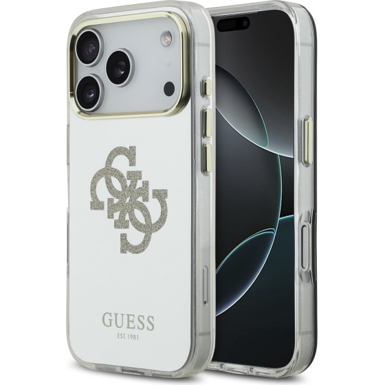 GUESS PC/TPU Mirror 4G Glitter Logo MagSafe Case for iPhone 17 Pro Gold - (GUHMP17LHMR4GDG)