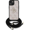 GUESS PU 4G Metal Logo Crossbody Strap Case for iPhone 15 Pink - (GUHCP15SP4GMGCRP)