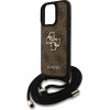GUESS PU 4G Metal Logo Crossbody Strap Case for iPhone 15 Pro Max Brown - (GUHCP15XP4GMGCRW)