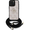 GUESS PU 4G Metal Logo Crossbody Strap Case for iPhone 16 Pro Pink - (GUHCP16LP4GMGCRP)