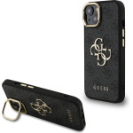 GUESS PU 4G Metal Logo Stand Camera Frame Case for iPhone 13 Black - (GUHCP13MPCS4GP4K)
