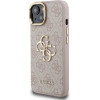 GUESS PU 4G Metal Logo Stand Camera Frame Case for iPhone 15 Pink - (GUHCP15SPCS4GP4P)