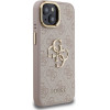 GUESS PU 4G Metal Logo Stand Camera Frame Case for iPhone 15 Pink - (GUHCP15SPCS4GP4P)