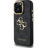 GUESS PU 4G Metal Logo Stand Camera Frame Case for iPhone 15 Pro Black - (GUHCP15LPCS4GP4K)