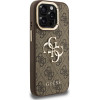 GUESS PU 4G Metal Logo Stand Camera Frame Case for iPhone 15 Pro Brown - (GUHCP15LPCS4GP4W)