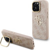 GUESS PU 4G Metal Logo Stand Camera Frame Case for iPhone 15 Pro Max Pink - (GUHCP15XPCS4GP4P)