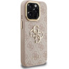 GUESS PU 4G Metal Logo Stand Camera Frame Case for iPhone 15 Pro Max Pink - (GUHCP15XPCS4GP4P)
