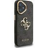 GUESS PU 4G Metal Logo Stand Camera Frame Case for iPhone 16 Black - (GUHCP16SPCS4GP4K)