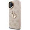 GUESS PU 4G Metal Logo Stand Camera Frame Case for iPhone 16 Pink - (GUHCP16SPCS4GP4P)