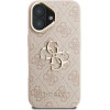GUESS PU 4G Metal Logo Stand Camera Frame Case for iPhone 16 Pink - (GUHCP16SPCS4GP4P)