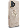 GUESS PU 4G Metal Logo Stand Camera Frame Case for iPhone 16 Pink - (GUHCP16SPCS4GP4P)