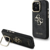 GUESS PU 4G Metal Logo Stand Camera Frame Case for iPhone 16 Pro Black - (GUHCP16LPCS4GP4K)