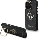 GUESS PU 4G Metal Logo Stand Camera Frame Case for iPhone 16 Pro Black - (GUHCP16LPCS4GP4K)