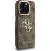GUESS PU 4G Metal Logo Stand Camera Frame Case for iPhone 16 Pro Brown - (GUHCP16LPCS4GP4W)