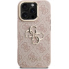 GUESS PU 4G Metal Logo Stand Camera Frame Case for iPhone 16 Pro Pink - (GUHCP16LPCS4GP4P)