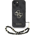 GUESS PU 4G Metal Logo Strap Case for iPhone 15 Black - (GUHCP15SP4GMGSK)