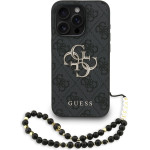 GUESS PU 4G Metal Logo Strap Case for iPhone 15 Pro Max Black - (GUHCP15XP4GMGSK)
