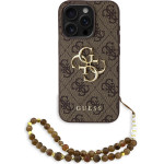GUESS PU 4G Metal Logo Strap Case for iPhone 15 Pro Max Brown - (GUHCP15XP4GMGSW)