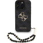GUESS PU 4G Metal Logo Strap Case for iPhone 16 Pro Max Black - (GUHCP16XP4GMGSK)