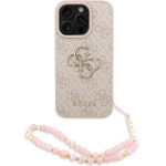 GUESS PU 4G Metal Logo Strap Case for iPhone 16 Pro Pink - (GUHCP16LP4GMGSP)