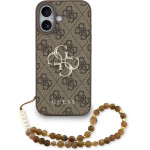 GUESS PU 4G Metal Logo Strap Case for iPhone 17 Brown - (GUHCP17SP4GMGSW)