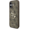 GUESS PU 4G Metal Logo Strap Case for iPhone 17 Brown - (GUHCP17SP4GMGSW)