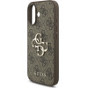 GUESS PU 4G Metal Logo Strap Case for iPhone 17 Brown - (GUHCP17SP4GMGSW)