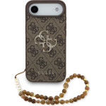 GUESS PU 4G Metal Logo Strap Case for iPhone Air Brown - (GUHCP17MP4GMGSW)
