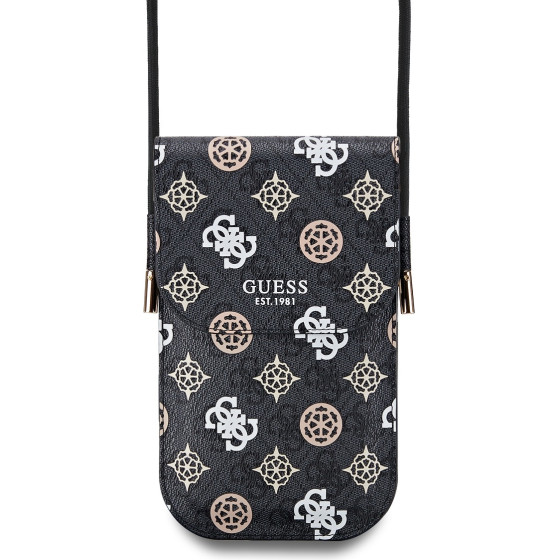 GUESS PU 4G Peony Multicolor Phone Bag Black - (GUOWBP4PEWPK)