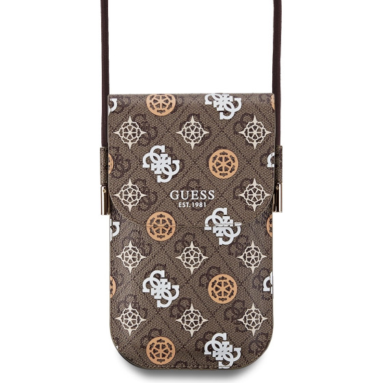 GUESS PU 4G Peony Multicolor Phone Bag Brown - (GUOWBP4PEWPW)
