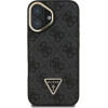GUESS PU 4G Strass Triangle Logo Stand Camera Frame MagSafe Case for iPhone 16 Black - (GUHMP16SPCS4GPTK)